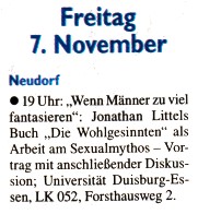 Wochen-Anzeiger am 2.11.2008