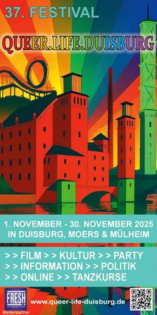 Programmheft Vorderseite Queer.Life.Duisburg 2025