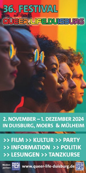Programmheft Vorderseite Queer.Life.Duisburg 2024 Programmheft Vorderseite Queer.Life.Duisburg 2024